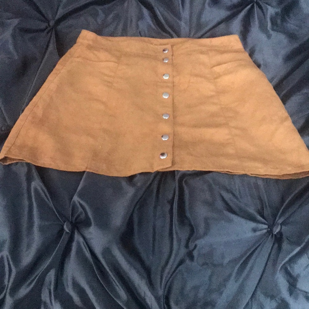 Juniors Brown Suede Skirt